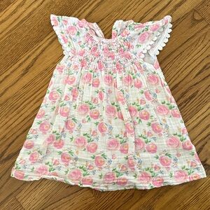 Mud Pie Pink and White Baby Dress
